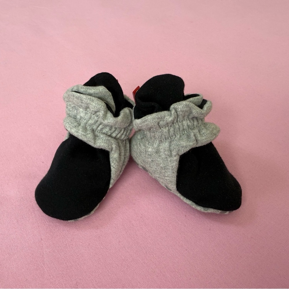 Gray and Black Baby Booties - Picture 2 of 9